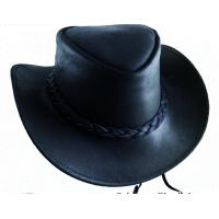 LEATHER HAT WITH BLACK BRINDLE BAND 22970