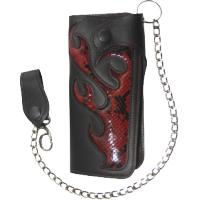 LEATHER WALLET, SNAKE PATTERN DOUBLE, LARGE