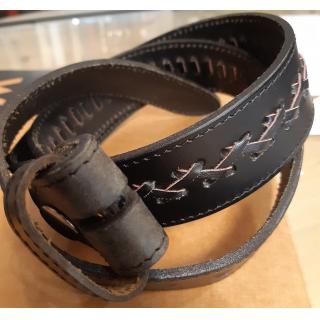 Belt, Black Leather Laced