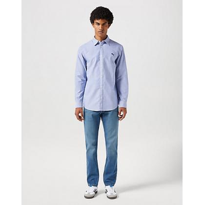 112350481 Wrangler Shirt Oxford Blue